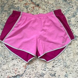 Nike Women's Dual-Tone Pink Athletic Shorts